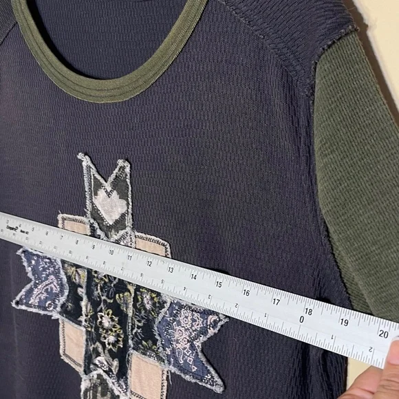 We The Free Blue and Green Long Sleeve Top - Picture 10 of 12